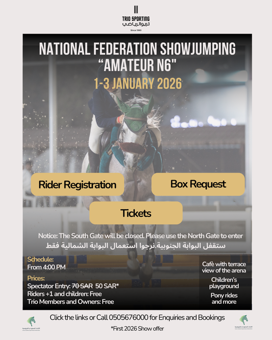 National Federation Showjumping "Amateur N6" Spectator Pass