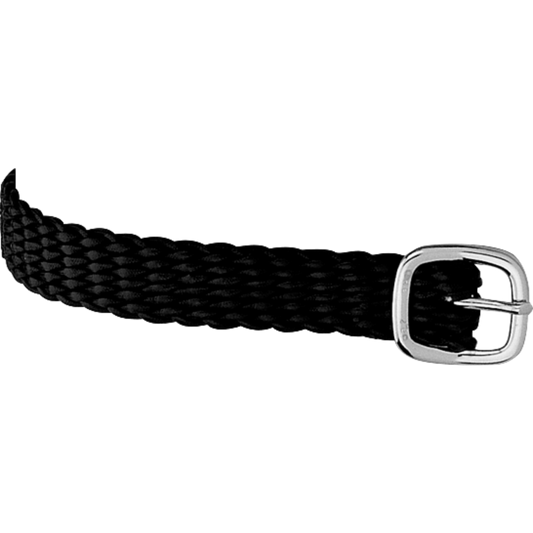 Plaited Spur Straps Black Pair